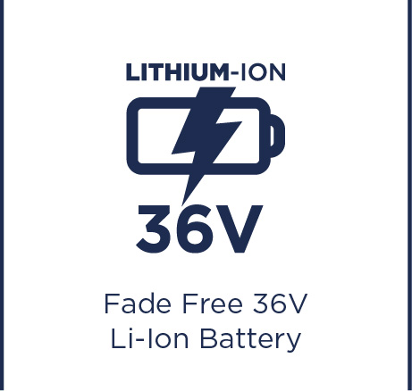 Li-Ionbatterij van 36 volt, zonder vermogensverlies
