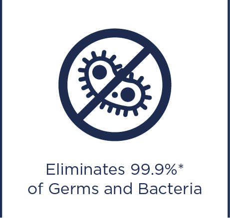 Verwijdert 99,9% van de ziektekiemen en bacteriën